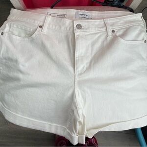 New Sonoma White Jean Shorts Mid-Length Cuffed
